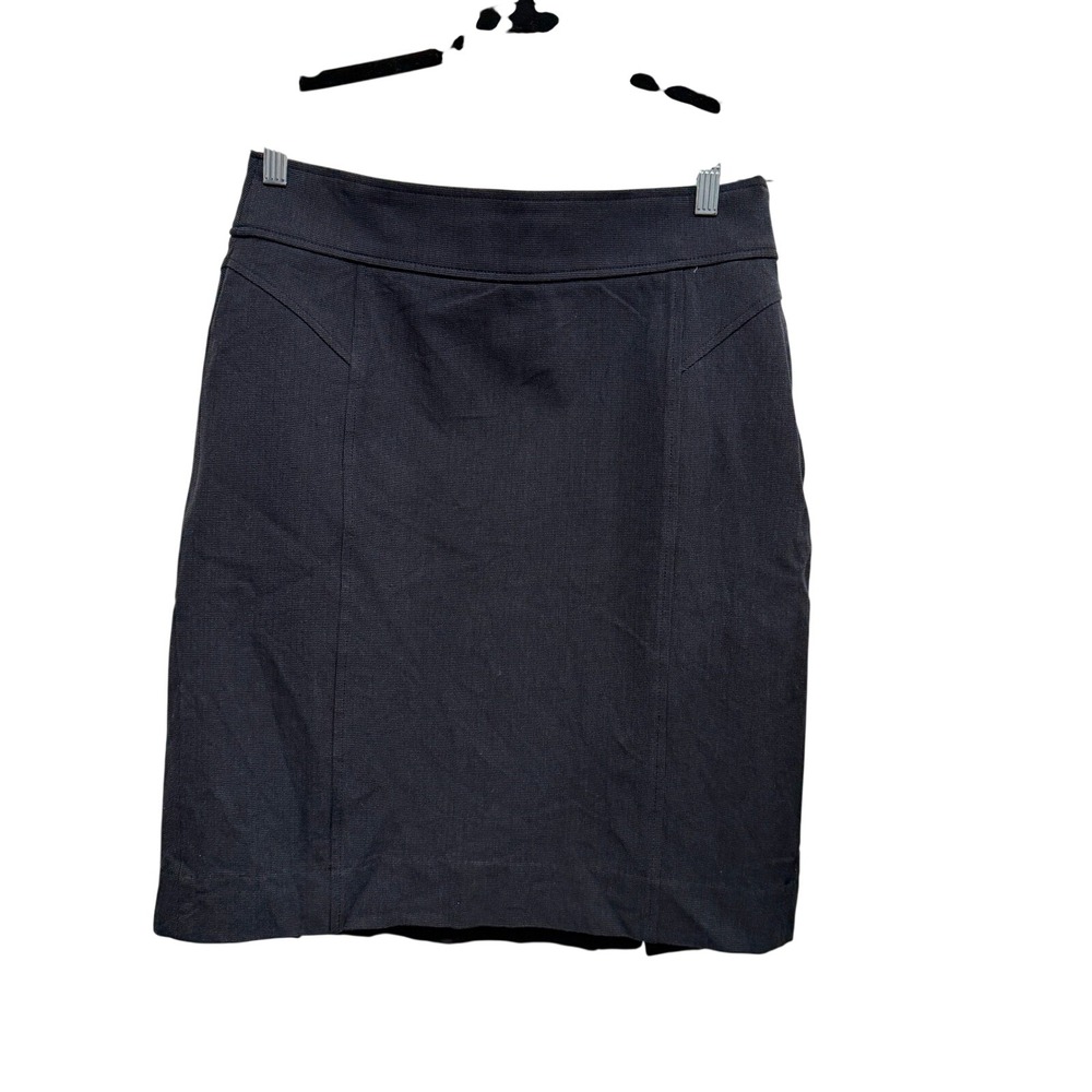 Banana Republic Pencil Skirt 8 M Gray Navy Corporate Office Siren Minimalist